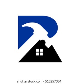 hammer logo vector. home construction logo.