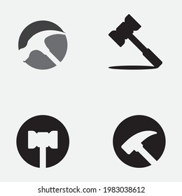 Diseño de ilustraciones vectoriales del logotipo de martillo