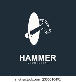 diseño de ilustración vectorial del logotipo de martillo. diseño de logotipo creativo