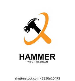 hammer logo vector illustration design. creative logo design