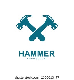 diseño de ilustración vectorial del logotipo de martillo. diseño de logotipo creativo