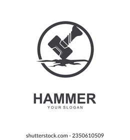 hammer logo vector illustration design. creative logo design