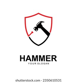 diseño de ilustración vectorial del logotipo de martillo. diseño de logotipo creativo