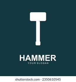 diseño de ilustración vectorial del logotipo de martillo. diseño de logotipo creativo