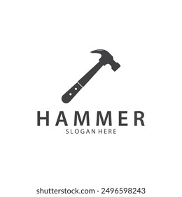 Diseño creativo del diseño de la Ilustración vectorial del logotipo del martillo