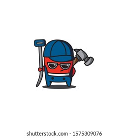 hammer logo vector. Modern professional, practical practical service logo with a hammer and key