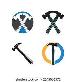 diseño de la ilustración de la plantilla del vector del logotipo de martillo