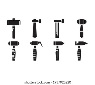 hammer and mallet icons set vector