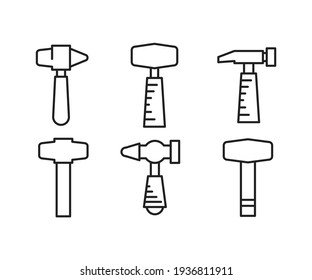 hammer and mallet icons vector