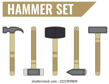 Hammer and Mallet Set 5 Piece