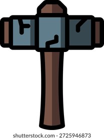 Hammer, Mallet, Vorschlaghammer, Symbol für mittelgroße Waffe