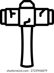 Hammer, Mallet, Vorschlaghammer, Symbol für mittelgroße Waffe