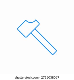 Vector de signo de icono de herramienta de mazo de martillo