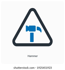 Hammer or manual tool  icon concept