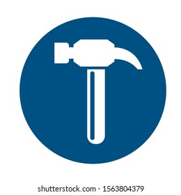 hammer mechanic tool flat icon vector illustration design
