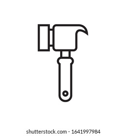 hammer mechanic tool isolated line style vector illustration design