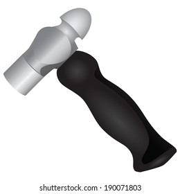 Hammer for metal stamping. Vector hand drawn without trace.