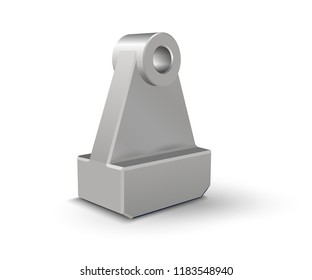 Hammer mill crusher spare parts. Wear resistant alloy composite hammer. Vector illustration on white background. 