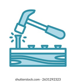 Hammer mini ilustração ícone de cor de tom duplo, uso para engenharia civil, indústria, construção, UI, kit UX, aplicativo e desenvolvimento web, digital ou impressão.