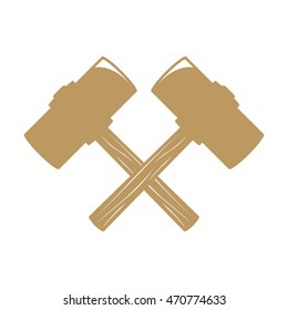 Hammer monochrome vector illustration in white background retro color