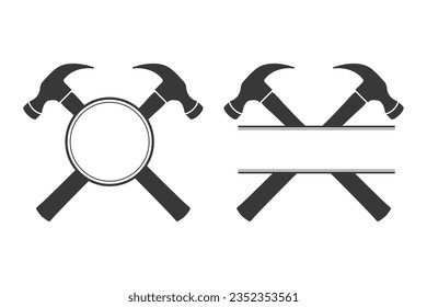 Hammer Monogram Bundle, Hammer Logo Bundle, Hammer Monogram Vector, Hammer illustration, Carpenter Vector Bundle, Mechanic Monogram silhouette, Mechanic Monogram, Carpenter tools, Worker elements