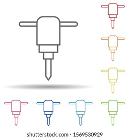 Hammer in multi color style icon. Simple thin line, outline vector of construction icons for ui and ux, website or mobile application
