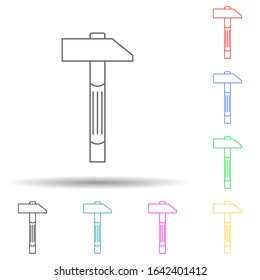 a hammer multi color style icon. Simple thin line, outline vector of home repair tool icons for ui and ux, website or mobile application