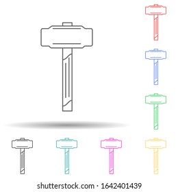 a hammer multi color style icon. Simple thin line, outline vector of home repair tool icons for ui and ux, website or mobile application