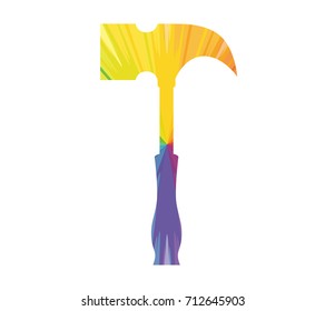 hammer multicolored abstract icon