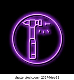 hammer nail assembly furniture neon light sign vector. hammer nail assembly furniture illustration