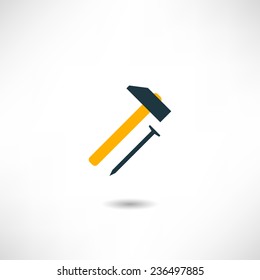 Hammer and nail icon