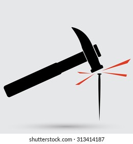 Hammer a nail icon