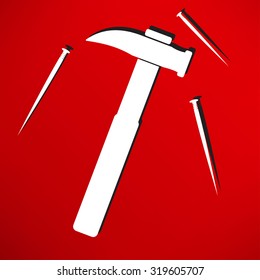 Hammer and nail icon