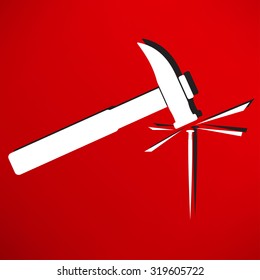 Hammer and nail icon