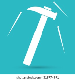 Hammer and nail icon