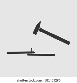 Hammer a nail icon