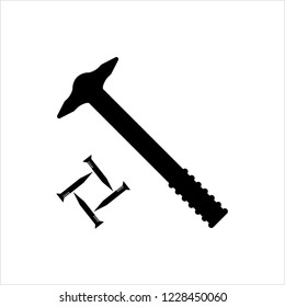 Hammer Nail Icon Vector Art Illustration