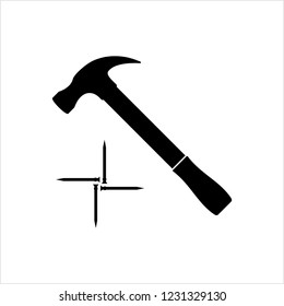 Hammer Nail Icon Vector Art Illustration