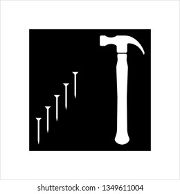 Hammer Nail Icon Vector Art Illustration