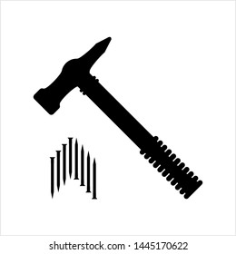 Hammer Nail Icon Vector Art Illustration