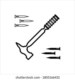 Hammer Nail Icon Vektor Art Illustration