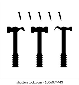 Hammer Nail Icon Vektor Art Illustration