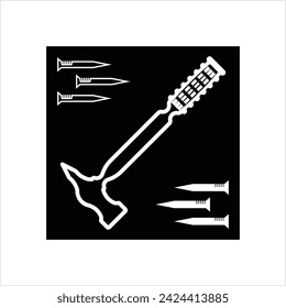 Hammer Nail Icon Vector Art Illustration