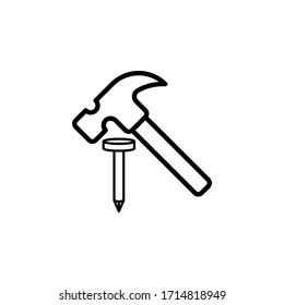 hammer and nail icon vector illustration