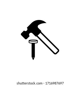 hammer and nail icon vector illustration