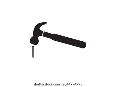 Hammer and nail icon vector illustration svg