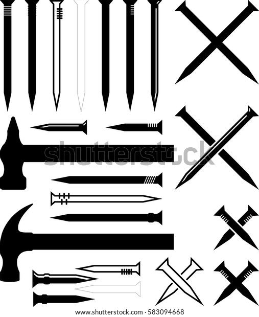 Hammer Nail Icon Vector\
Illustration