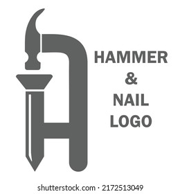 Hammer And Nail Logo For Company Shop And Everywhere Use This Logo.