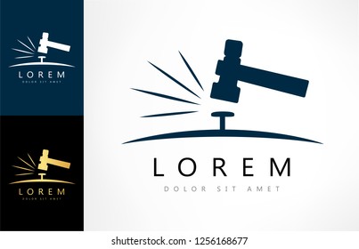 hammer and nail logo vector