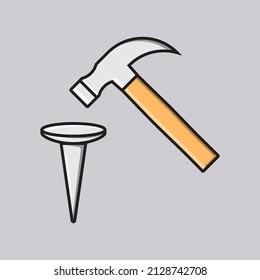 Hammer and nail in one frame